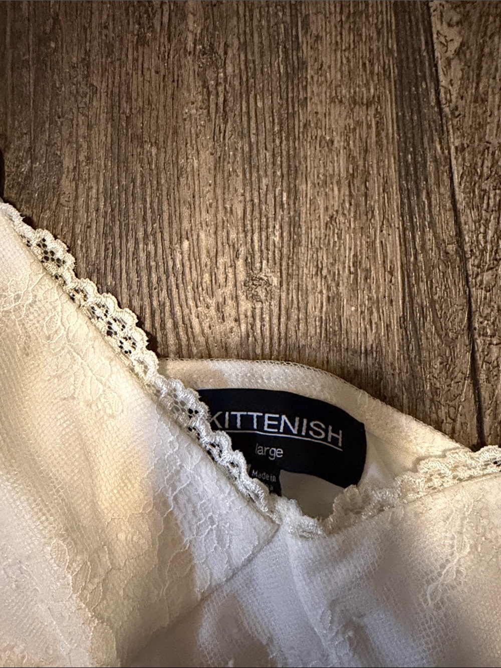 Ivory Ruched Lace-Trim Slip Dress - Picture 4 of 5